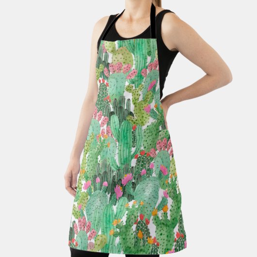 Aquarellkaktus nahtloses Muster Schürze (InSitu)