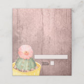Aquarellkaktus Orange Bloom Wedding Platzkarte (Außenseite Aufgefaltet)