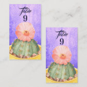 Aquarellkaktus Orange Bloom Wedding Platzkarte (Vorne/Hinten)