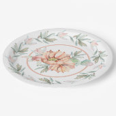 Aquarellkaktus Pappteller (Schrägansicht)