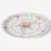 Aquarellkaktus Pappteller (Schrägansicht)