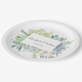 Aquarellkaktus Pappteller (Schrägansicht)