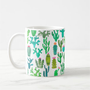 Aquarellkaktus Pflanze Set, Kakteen Blume Illustra Kaffeetasse