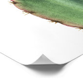 Aquarellkaktus Pink Blume Poster (Ecke)