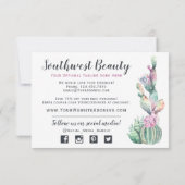 Aquarellkaktus Rustikale Dankeschön Karte (Rückseite)