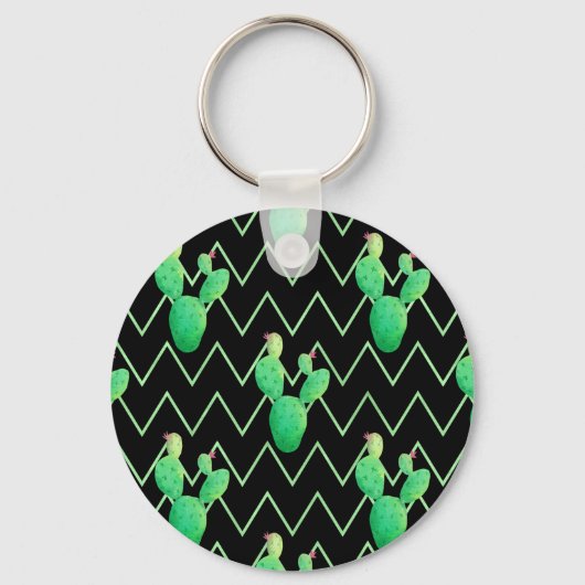 Aquarellkaktus Schlüsselanhänger (Vorderseite)