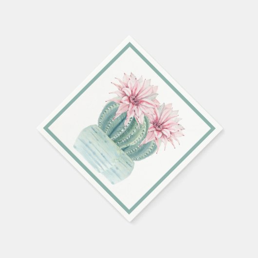 Aquarellkaktus Serviette (Ecke)