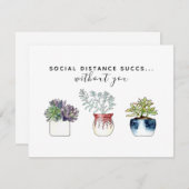 Aquarellkaktus soziale Entfernung Mitteilungskarte (Vorne/Hinten)