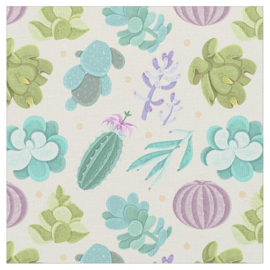 Aquarellkaktus Stoff (Nahaufnahme)