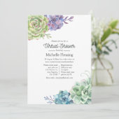 Aquarellkaktus Succulents Virtual Baby Shower Einladung (Stehend Vorderseite)