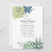 Aquarellkaktus Succulents Virtual Baby Shower Einladung (Vorderseite)