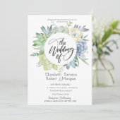 Aquarellkaktus Succulents Wedding Einladung (Stehend Vorderseite)