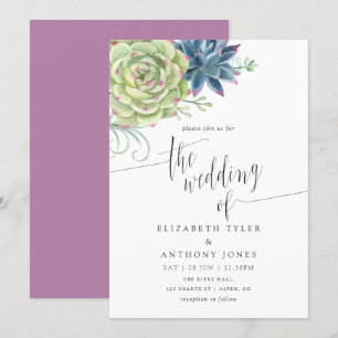 Aquarellkaktus Succulents Wedding Einladung