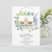 Aquarellkaktus Sukkulent Erste Heilige Kommune Einladung (Stehend Vorderseite)