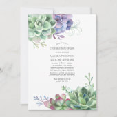 Aquarellkaktus Sukkulente Feier des Lebens Einladung (Vorderseite)