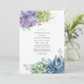 Aquarellkaktus Sukkulente Feier des Lebens Einladung (Stehend Vorderseite)