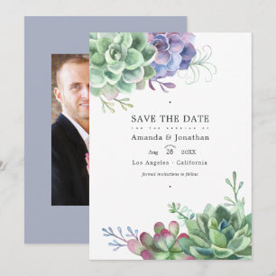 Aquarellkaktus Sukkulente Pflanze Hochzeitsstich F Save The Date