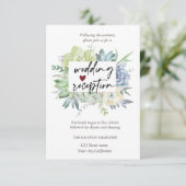 Aquarellkaktus, Sukkulents Dots Empfang Einladung (Stehend Vorderseite)