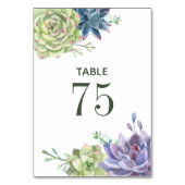 Aquarellkaktus Sukkulents Hochzeitliche Tischnumme Tischnummer (Rückseite)