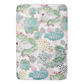 Aquarellkaktus und Dreiecksmuster Badematte (Vorderseite Vertikal)