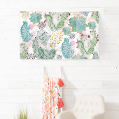 Aquarellkaktus und Dreiecksmuster Banner (Insitu)