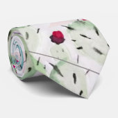 Aquarellkaktus und Dreiecksmuster Krawatte (Gerollt)