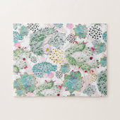 Aquarellkaktus und Dreiecksmuster Puzzle (Horizontal)