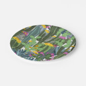 Aquarellkaktus und Kakteen-Blume  Pappteller (Schrägansicht)