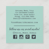 Aquarellkaktus und rustikales Holz Bohemisch Quadratische Visitenkarte (Rückseite)