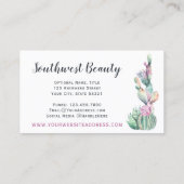 Aquarellkaktus und rustikales Holz Bohemisch Visitenkarte (Rückseite)