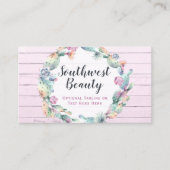 Aquarellkaktus und rustikales Holz Bohemisch Visitenkarte (Vorderseite)