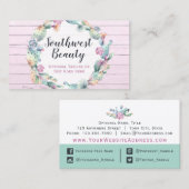 Aquarellkaktus und rustikales Holz Bohemisch Visitenkarte (Vorne/Hinten)