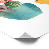 Aquarellkaktus und Sukkulent Print Poster (Ecke)