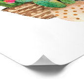 Aquarellkaktus und Sukkulentgruppe Poster (Ecke)