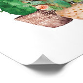 Aquarellkaktus und Sukkulturen Poster (Ecke)