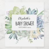 Aquarellkaktus Weinetikett (Einzelnes Label)