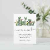 Aquarellkaktus Wir haben neue Zuhause-Bewegung Ankündigungspostkarte (Stehend Vorderseite)