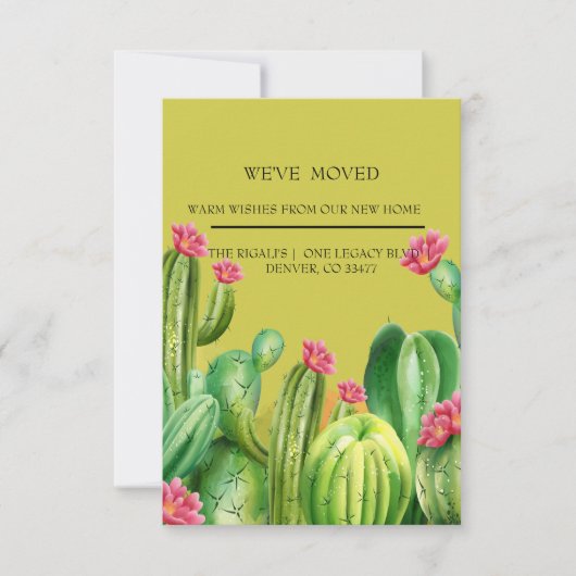 Aquarellkaktus Zuhause (Vorderseite)