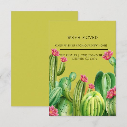 Aquarellkaktus Zuhause (Vorne/Hinten)