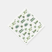 Aquarellkakultur und Sukkulatur Serviette (Ecke)