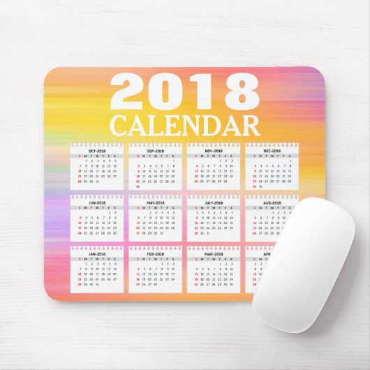 Aquarellkalender 2018 | Mousepad (Mit Mouse)