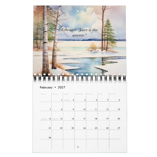 Aquarellkalender 2024 kalender (Feb 2027)