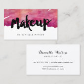 Aquarellkalligraphie Makeup Artist Visitenkarte (Vorne/Hinten)