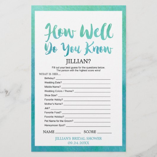 Aquarellkalligraphie Was steckt in deinem Handtasc Flyer (Vorne)