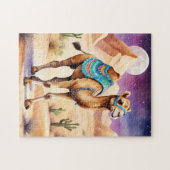 Aquarellkamel in magischer Nacht Puzzle (Horizontal)