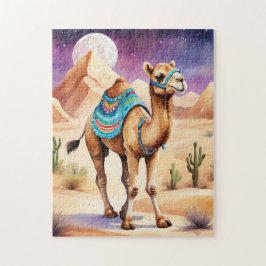 Aquarellkamel in magischer Nacht Puzzle