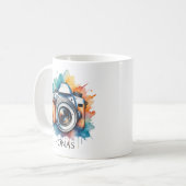 Aquarellkamera Art personalisiert Fotograf Kaffeetasse (Vorderseite Links)