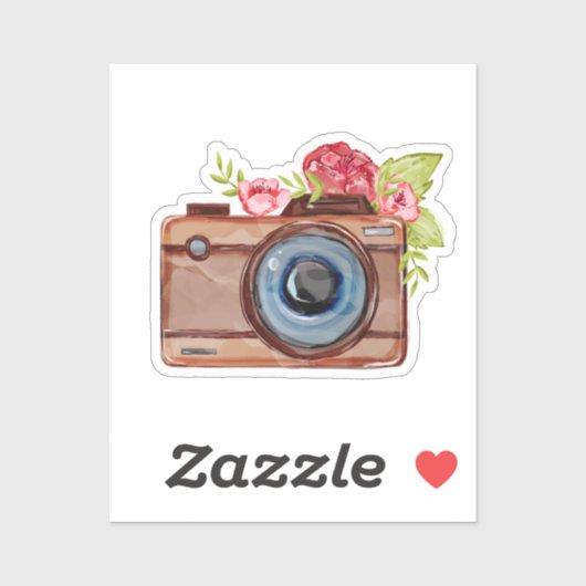 Aquarellkamera Aufkleber (Blatt)