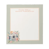 Aquarellkamera und Blume Notizblock (Vorderseite)