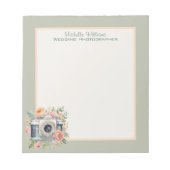 Aquarellkamera und Blume Notizblock (Vorderseite)